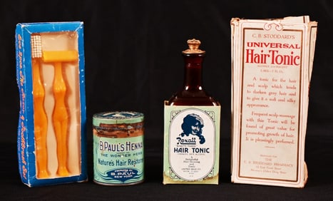 Four (4) Vintage Barber Shop Memorabilia Items