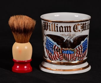 Occupational, Patriotic Shaving Mug With Brush