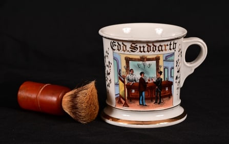 Bartender's Occupational Shaving Mug With Brush