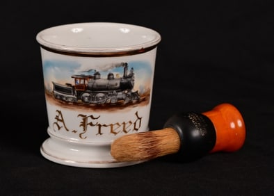 Train Engineer, Occupational Shaving Mug With Brush