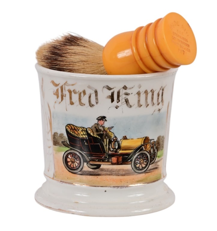 Antique Occupational Shaving Mug & Brush (1 of 3)