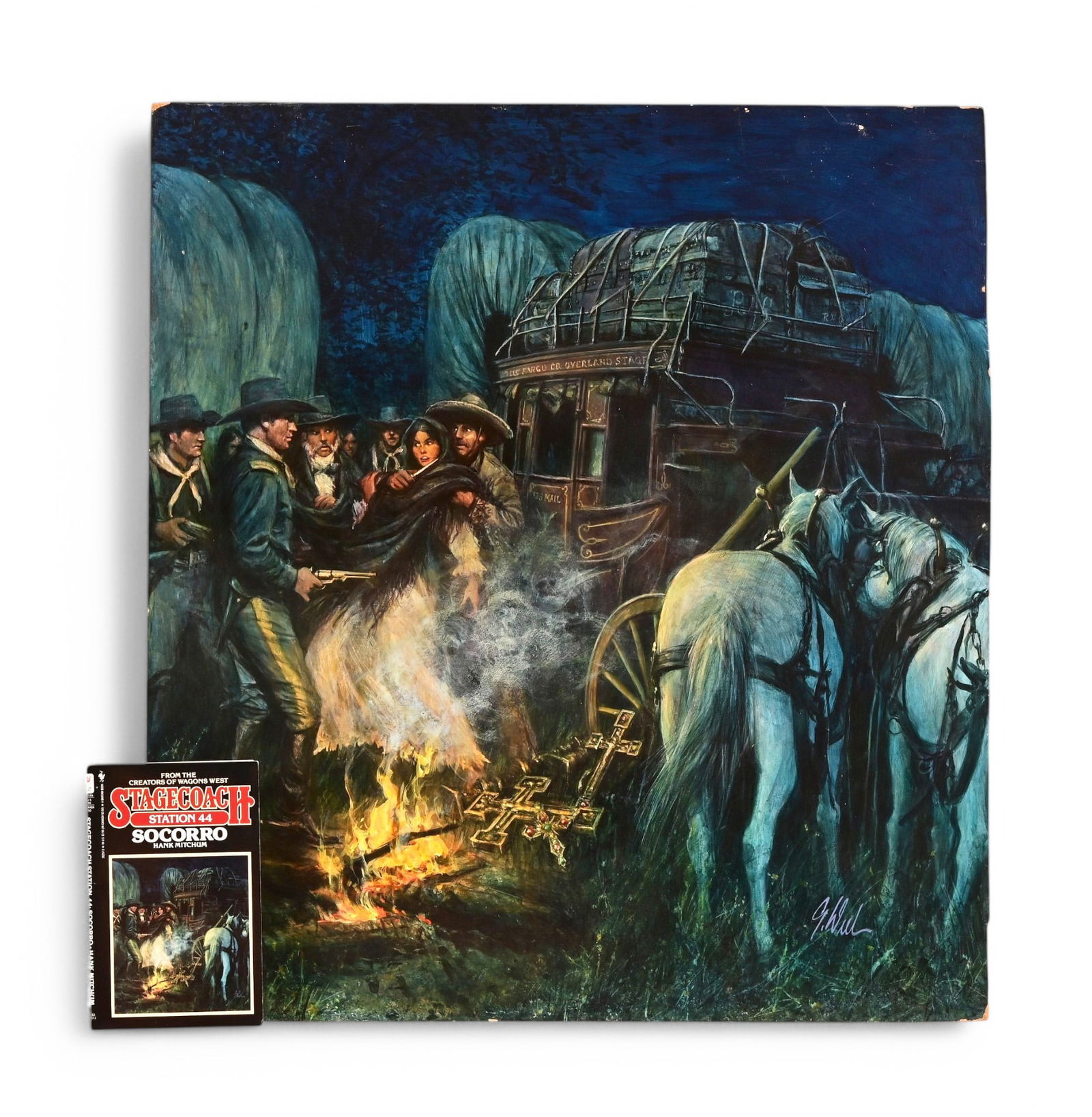 "Stagecoach Station Socorro" Guy Deel Painting (1 of 7)