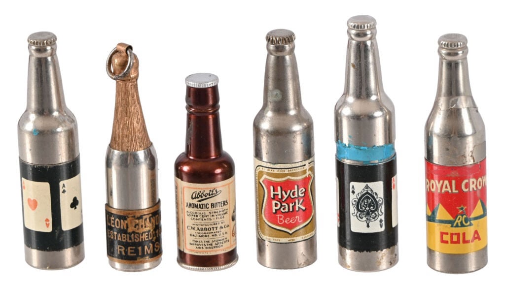 Antique Miniature Bottle Advertising Lighters (1 of 13)
