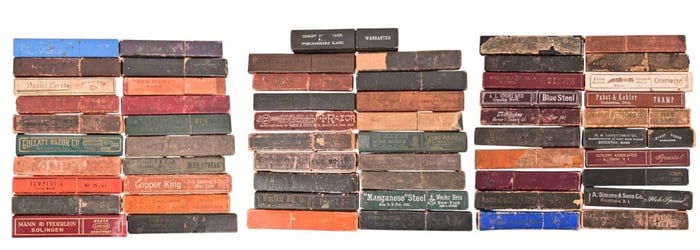 Collection Of 59 Vintage Straight Razor Boxes