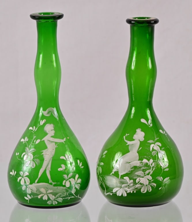 Two (2) Antique Mary Gregory Barber Bottles (1 of 9)