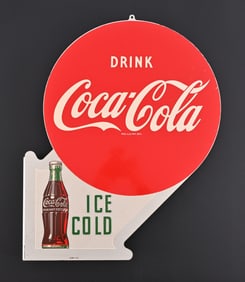 Coca-Cola Drink Ice Cold Flange Sign c.1951