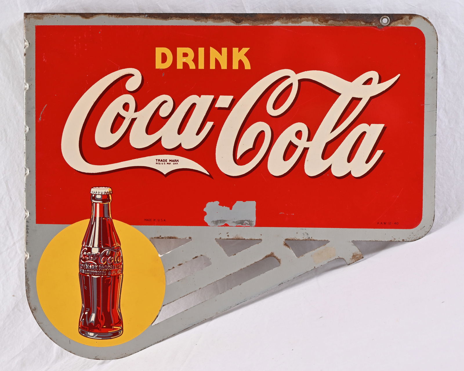 Coca-Cola Yellow Dot Flange Sign c.1940 (1 of 7)