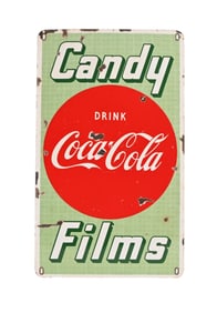 Drink Coca-Cola "Candy Films" Porcelain Sign