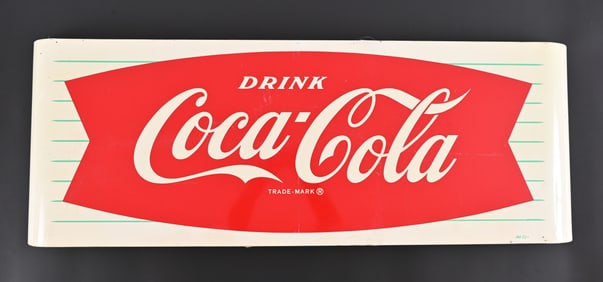 Coca-Cola Fish Tail Tin Sled Sign