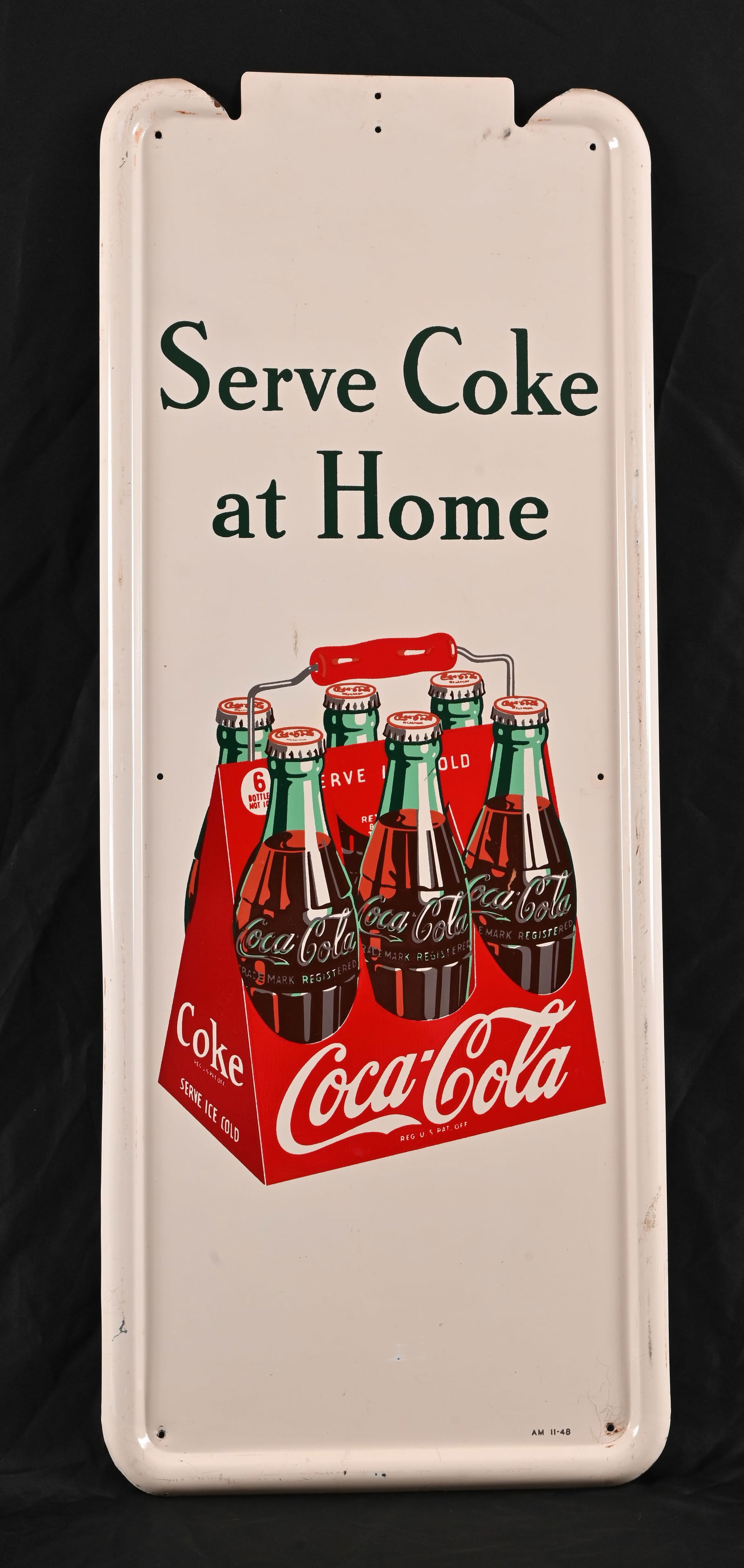 Coca-Cola "Serve Coke at Home" Sign c.1948 (1 of 5)