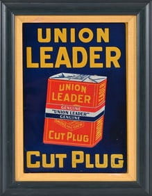 Union Leader Cut Plug Framed Tin Sign