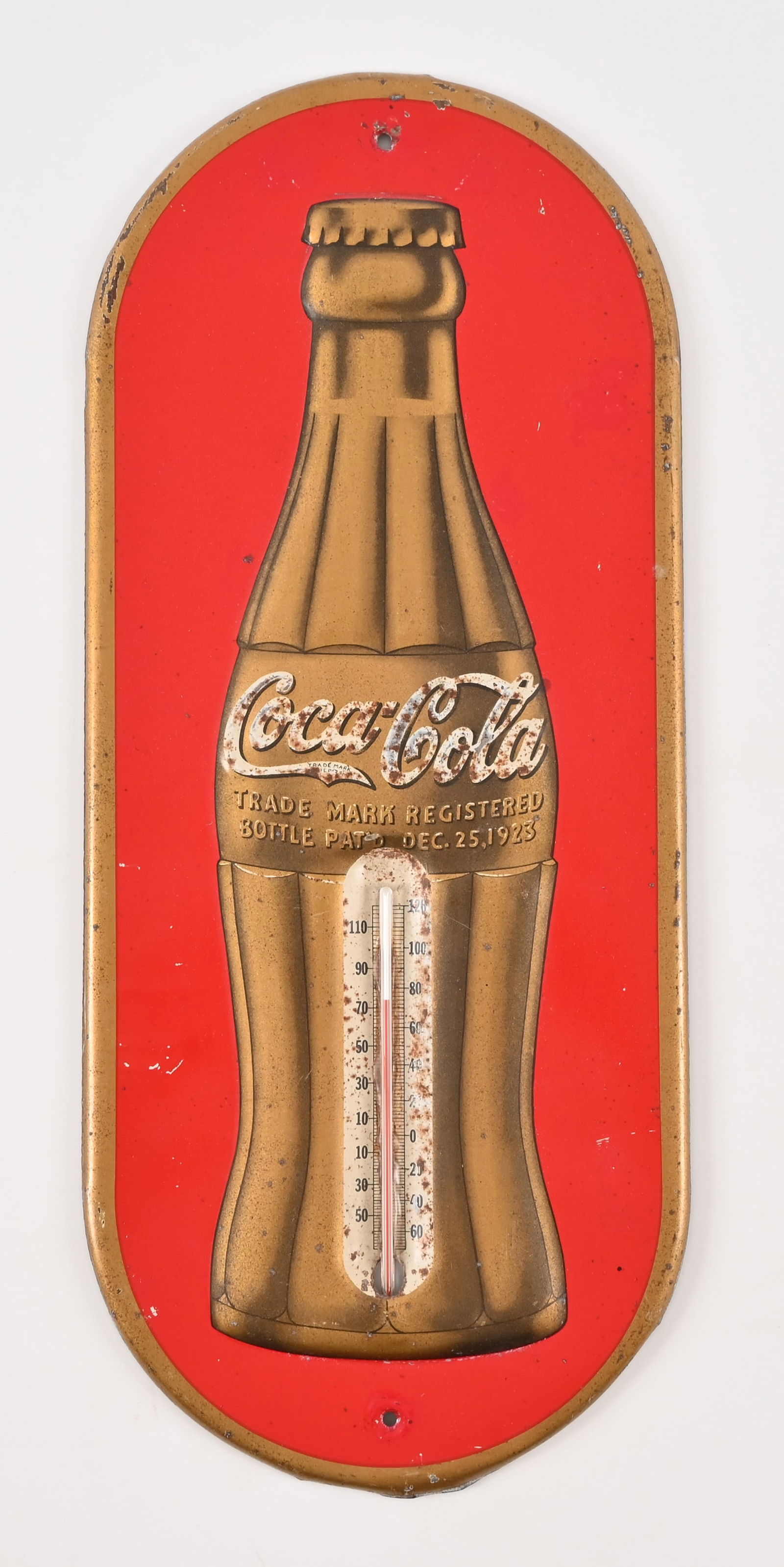 Coca-Cola Embossed Advertising Thermometer (1 of 4)