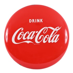Drink Coca-Cola Porcelain 24" Button Sign