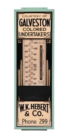 Galveston Texas Colored Undertakers Thermometer