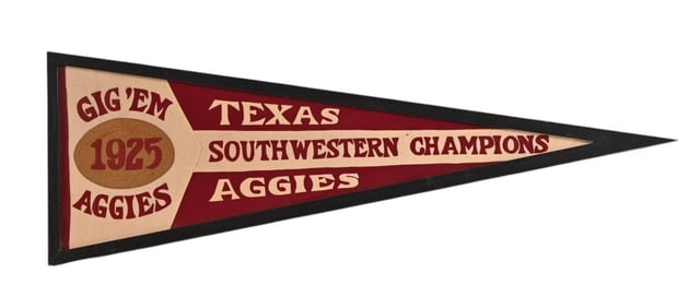Texas A&M College Champion Souvenir Pennant c.1925