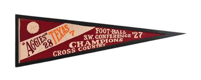 Texas A&M College Champion Souvenir Pennant c.1928