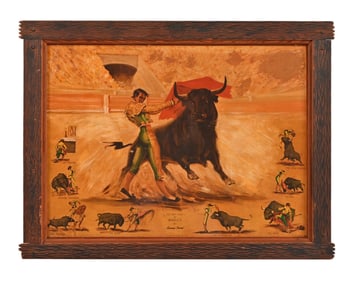 Pearl Beer "Last Fight of Manolete" Matador Sign