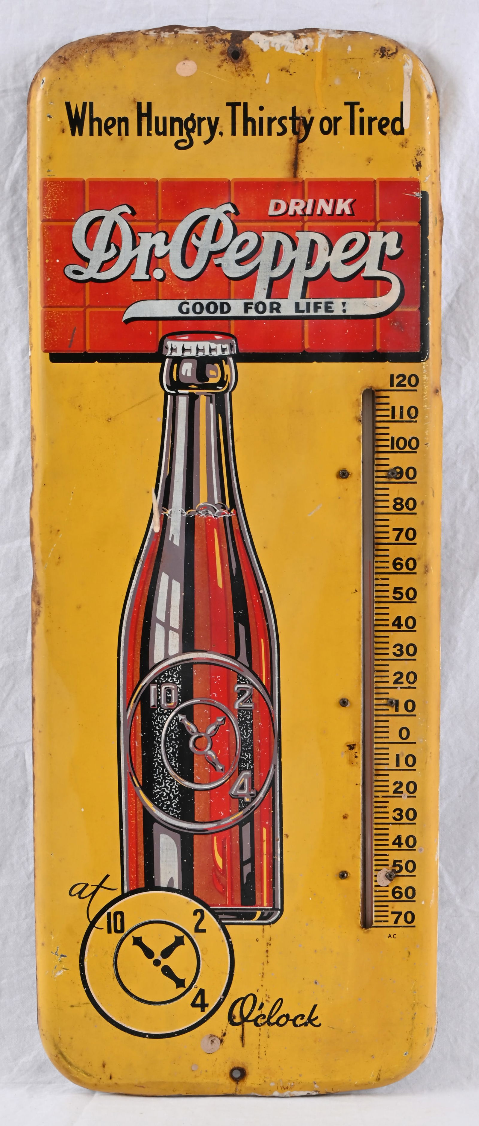 Dr. Pepper Red Brick Tin Advertising Thermometer (1 of 4)