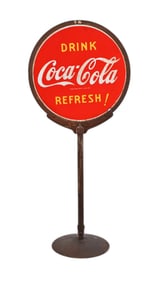 Coca-Cola Porcelain Lollipop Sign