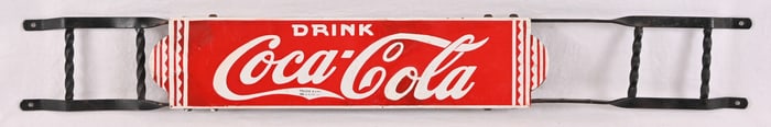 Coca-Cola Porcelain R.J Dewees Texas Push Sign