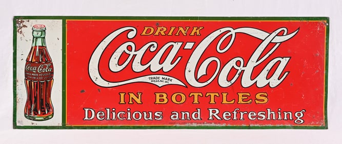Coca-Cola In Bottles Tin Advertising Sign1931