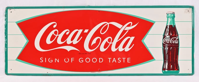 Coca-Cola Fish Tail Bottle Tin Sign