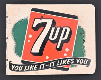 7-Up Metal Flange Advertising Sign