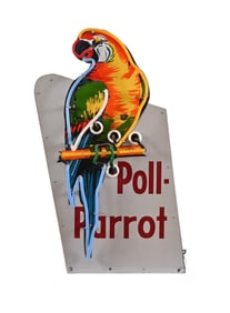 Poll-Parrot Advertising Neon Over Porcelain