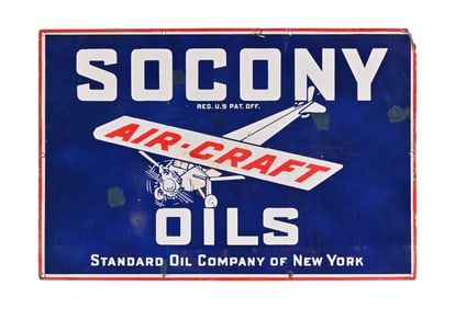 Socony Air Craft Oil Porcelain Sign