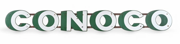 Conoco Porcelain Fuel Truck Sign
