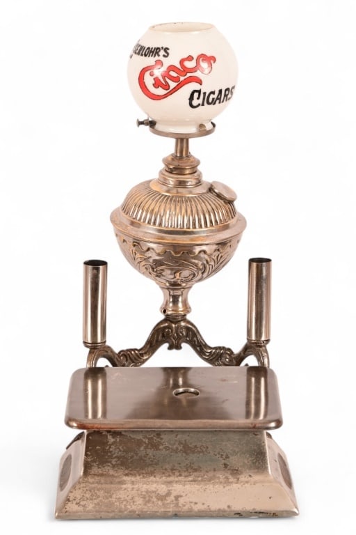 Antique Brunhoff Mechanical Cigar Cutter & Lamp (1 of 5)