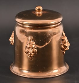 Antique Brass Indian Head Saloon Cigar Humidor