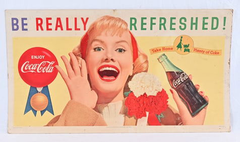 Coca-Cola Vintage Cardboard Winter Sign