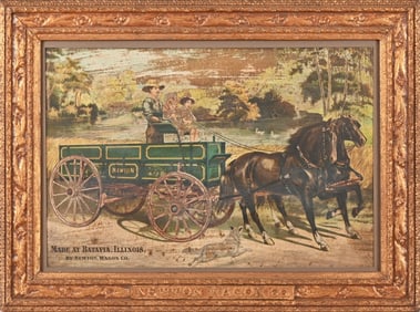Newton Wagon Co. Original Framed Advertisement