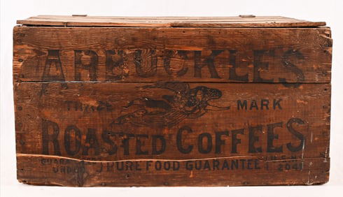 Arbuckles Ariosa Coffee Wooden Crate w/ Lid