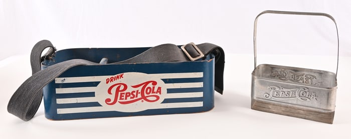 Pepsi Cola Masonite and Aluminum Vintage Carriers