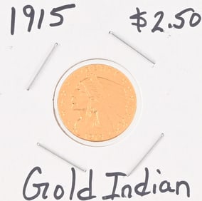 1915 Indian $2.50 Gold Coin