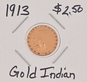 1913 Indian $2.50 Gold Coin