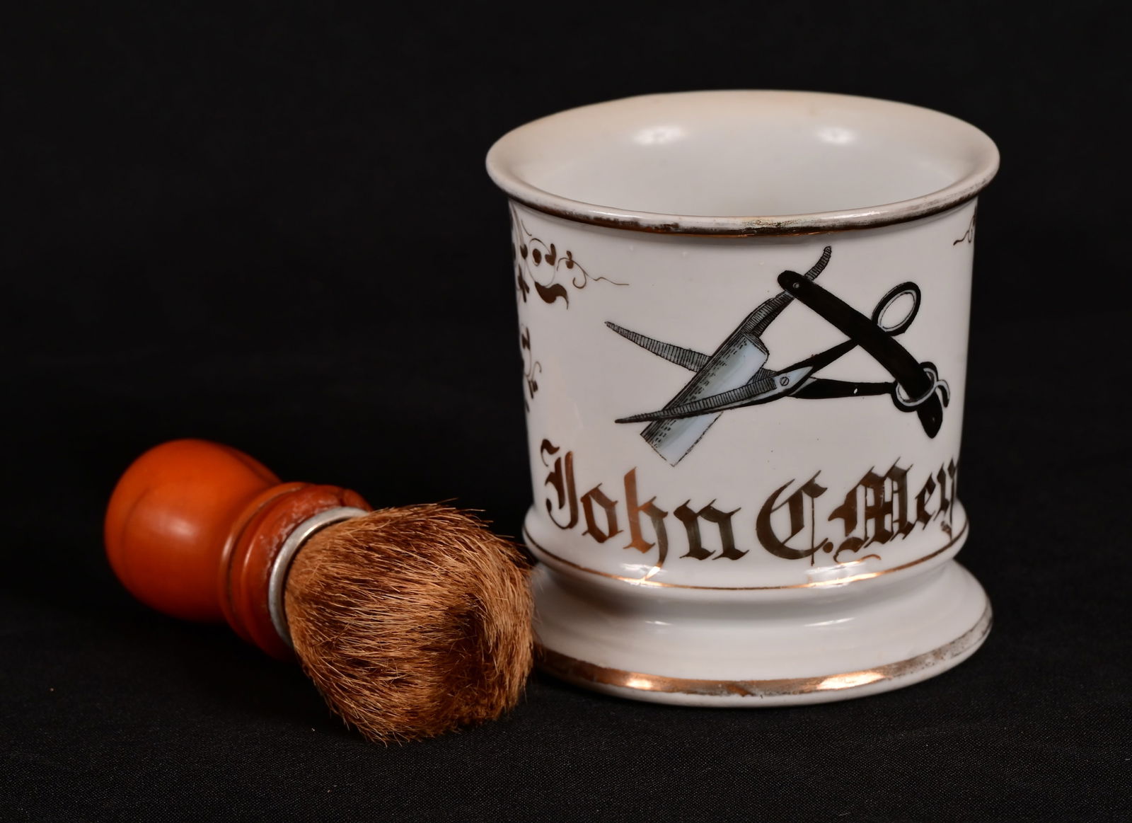 Barber's Occupational Shaving Mug With Brush (1 of 4)