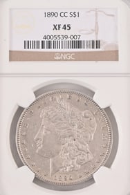 1890 Carson City Morgan Silver Dollar NGC XF45