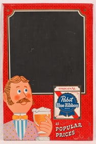 Pabst Blue Ribbon Tin Chalkboard Menu Sign