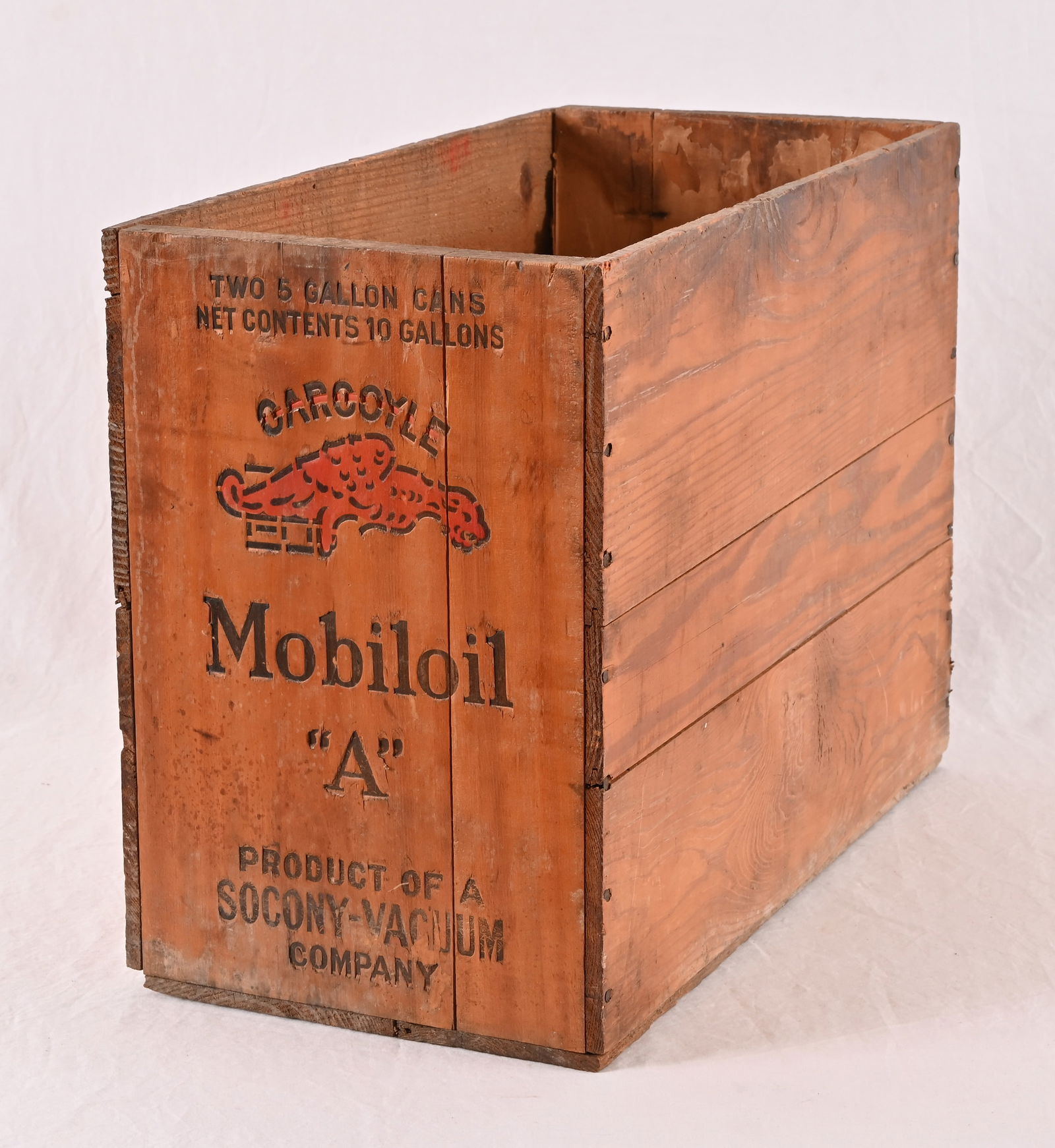 Vintage Mobiloil Gargoyle A Wooden Oil Crate (1 of 8)
