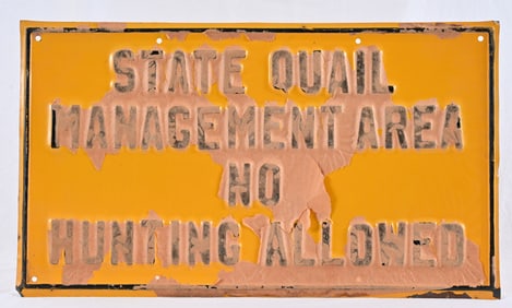 State Quail Management Embossed Tin Sign