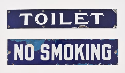 No Smoking and Toilet Porcelain Signs