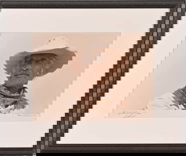 Lonesome Dove Print Signed by Wittliff & Duvall: Double-signed 16x20 archival pigmented print of “Gus” from Lonesome Dove (1988) by screenwriter, producer and internationally acclaimed photographer Bill Wittliff (1940-2019). Museum quality f