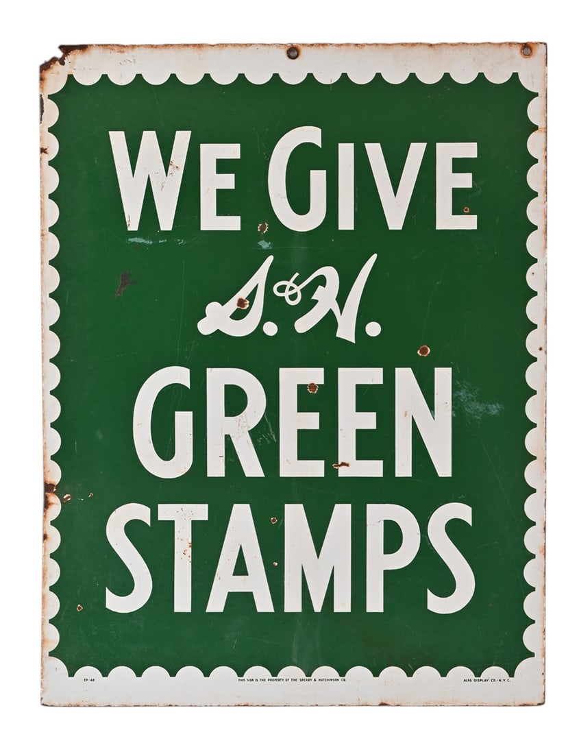 Green Stamps Vintage Double-Sided Porcelain Sign (1 of 12)