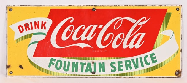 Coca-Cola "Fountain Service" Porcelain Sign