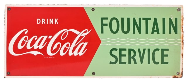 Coca-Cola "Fountain Service" Porcelain Sign