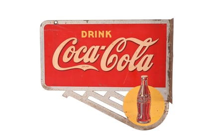 Coca-Cola Double Sided Flange Sign c.1940