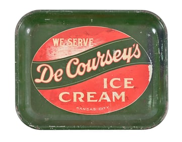 De Coursey's Ice Cream Tin Advertising Tray